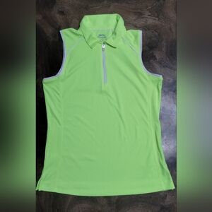 Slazenger Green Fitted Polo Tank Top